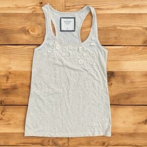 Y2K Abercrombie & Fitch Floral Embellished Racerback Tank Top Women’s XS